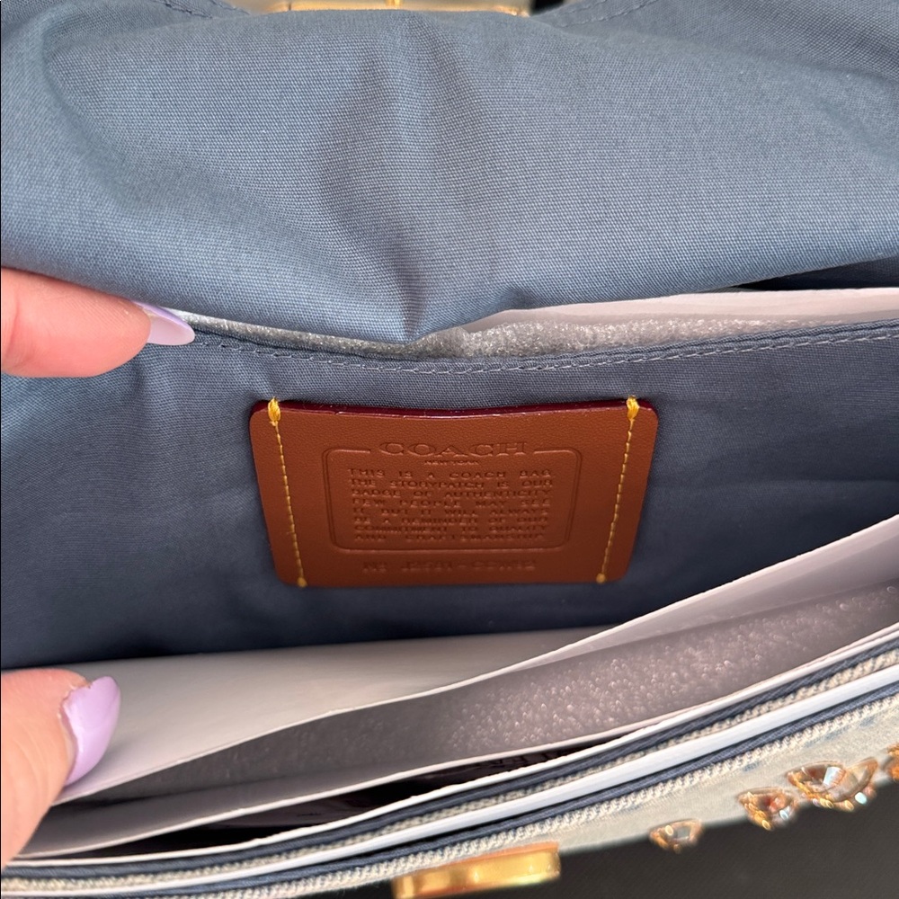 Coach Denim Crystal Tabby Shoulder Bag - Picture 7 of 7